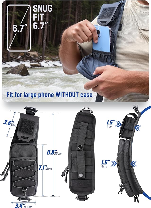 WYNEX Molle Backpack Accessories Pouch of Curve Design Version, Tactical Backpack Strap Pouch Hiking Backpack Attachment Pack