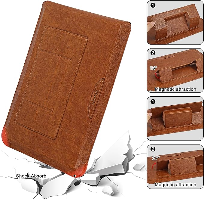 HoYiXi 15.6 16 Inch Laptop Sleeve Case with Stand Feature for MacBook Pro 16 2025 & 2021,ASUS Vivobook 15/MacBook Pro 15/Surface 3/Matebook D15/Galaxy Book Flex,15-16'' Laptop Cover,Brown