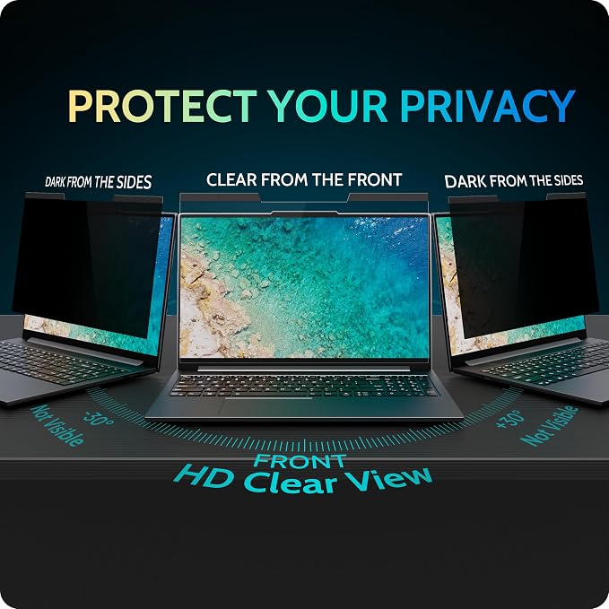 Peslv Magnetic Laptop Privacy Screen 13.4 & 13.3 inch for 16:10 Computer Monitor, 13" Removable Anti Glare Protector Blue Light Filter Shield Compatible with Lenovo Hp Dell Acer Asus Thinkpad Envy Xps