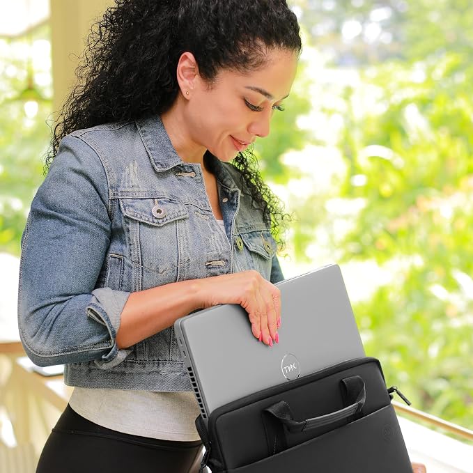 Dell 11-14 EcoLoop Pro Sleeve - CV5423 - Organizer, Front Zippered Pocket, Weather-resistant, Luggage Pass Through, Padded Carry Handles, Detachable Shoulder Strap, Nylex Lining Material - Black