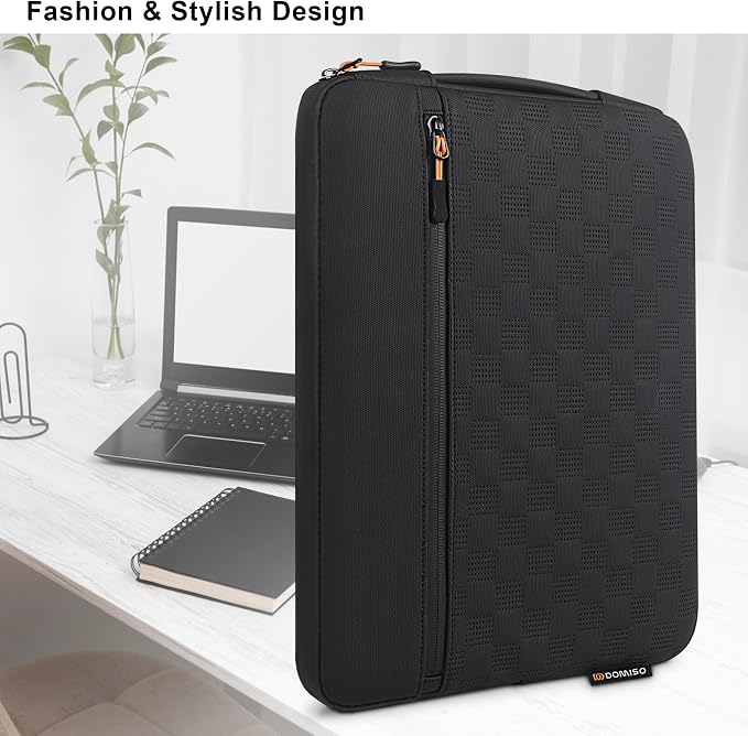 DOMISO 16 Inch Laptop Case Sleeve, Waterproof & Shockproof Protective Cover with Carry Handle, Fits Most 16” Laptops Like MacBook Pro, LG Gram 16, Black