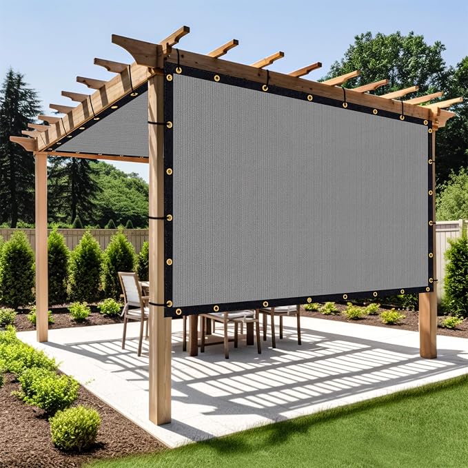 Shade&Beyond Customized Size 20' X 23' Shade Cloth with Grommets, 90% UV Protection UV Protection Mesh Tarp Sun Screens for Patio GN01, Light Gray