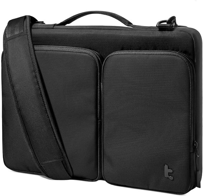 tomtoc 360° Protective Laptop Shoulder Bag for 15.6 Inch Laptop, Fit Acer Aspire 3/5/7, Dell Inspiron/XPS, ASUS ROG/TUF, Lenovo ThinkPad L/E/T/P/V, Waterproof Accessory Case