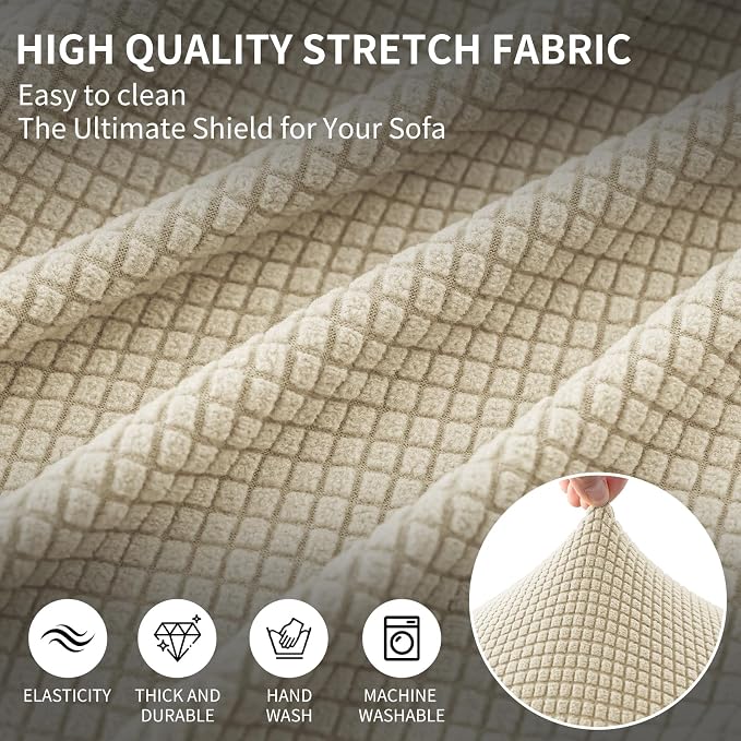 Ottoman Covers Ottoman Slipcovers Folding Storage Stool Washable Furniture Protector,Elastic Foot Stool Foot Rest Protector for Living Room Bedroom,Small,Beige Yellow