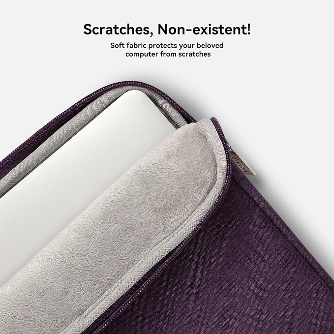 Voova Laptop Bag 15.6 Inch, Waterproof Computer Sleeve Carrying Case with Shoulder Straps & Handle Compatible with Macbook Air 15 M2/M3/M4, MacBook Pro 15/16, 15-16 Inch Hp Dell Lenovo, Dark Purple