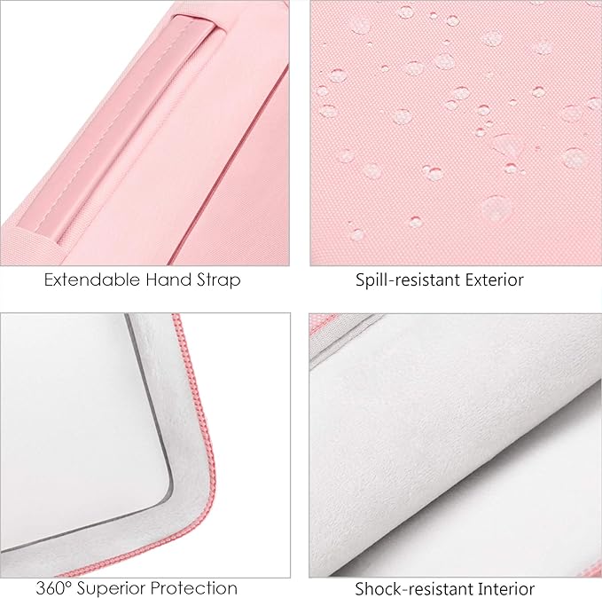 Lacdo Laptop Sleeve for Women, 14 Inch Laptop Sleeve Case for HP Lenovo Dell ASUS Acer Chromebook 14 / HP Stream 14 / Dell Inspiron 14 / Lenovo IdeaPad 14 / Spin 3 / ASUS ZenBook 14 Computer Bag, Pink