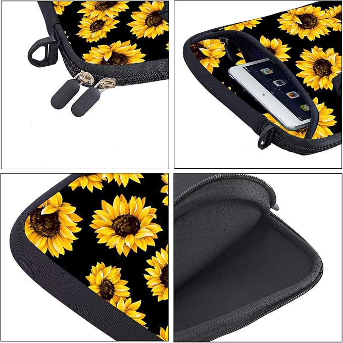 RICHEN 17 inch Laptop Shoulder Bag Carrying Case with Handle Fits 15.6/16/17/17.3/17.4 inch Laptop Notebook (16-17.3 inch, Sunflowers)