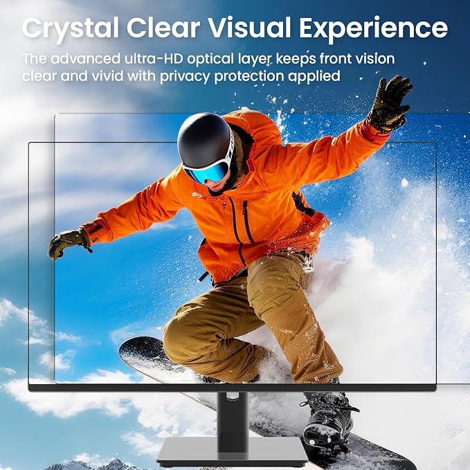 Magnetic 22 Inch Privacy Screen for Computer Monitor 16:10 Aspect Ratio,Removable Anti Blue Light Filter with Eye Protection,Hanging Anti-Spy Protector for Flat Desktop PC
