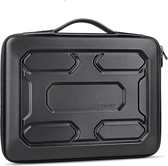 DOMISO 14 inch Laptop Sleeve with Handle Shockproof Computer Bag Waterproof EVA Protective Carrying Case for 14" ThinkPad E480/Yoga 920/13.5" Microsoft Surface Book/HP Pavilion 14 Stream 14, Black