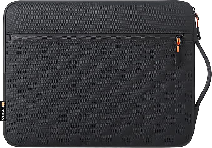 DOMISO 14 Inch Laptop Case Sleeve, Waterproof & Shockproof Protective Cover with Handle, Fits Most 14” Laptops Like MacBook Pro, Dell XPS, HP-,Black