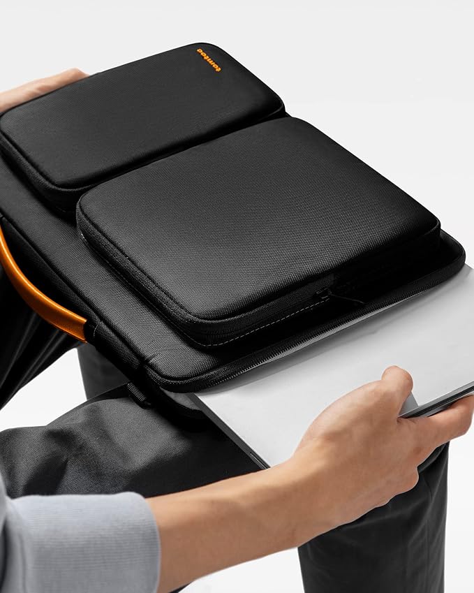 tomtoc 360° Protective Laptop Shoulder Bag for 15.6-16.2 Inch Laptop, Fit Acer Aspire 3/5/7, HP Pavilion 15.6, Dell Inspiron/XPS, ASUS ROG/TUF, Lenovo ThinkPad, Water-Resistant Accessory Case