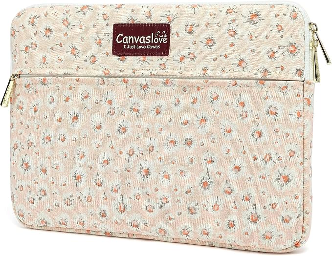 Pink Chrysanthemum Laptop Sleeve Case Bag with Pocket for MacBook Pro 14 inch and 14 inch-14.4 inch HP, Lenovo, Dell, ASUS, Acer Notebook Computer