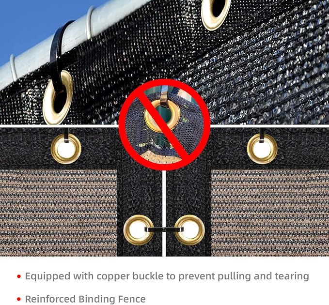 KANAGAWA 4ft x26ft Balcony Privacy Screen Fence, 90% Blockage Heavy Duty 175 GSM Fencing Mesh Net Cover for Outdoor Wall Garden Yard Backyard, Cable Zip Ties Included, Brown