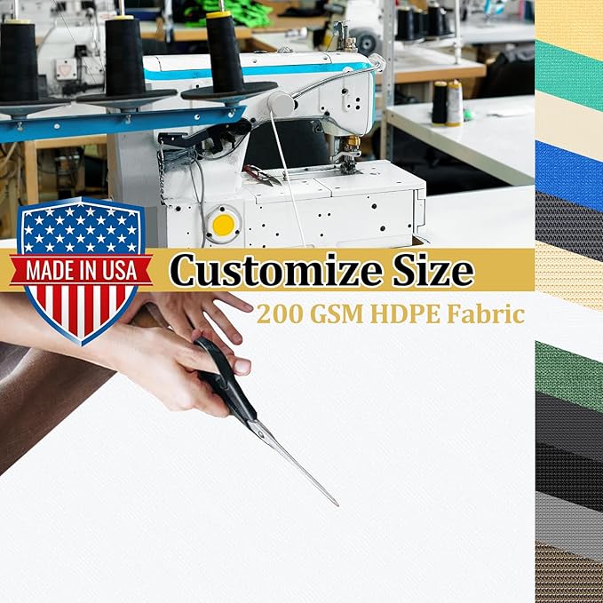 Shade&Beyond Customized Size 90% Sun Shade Cloth with Grommets, 8' X 24' Pergola Shade Cover Canopy, Mesh Tarp Sun Screens for Patio, Outdoor, Garden, Backyard GN01, White