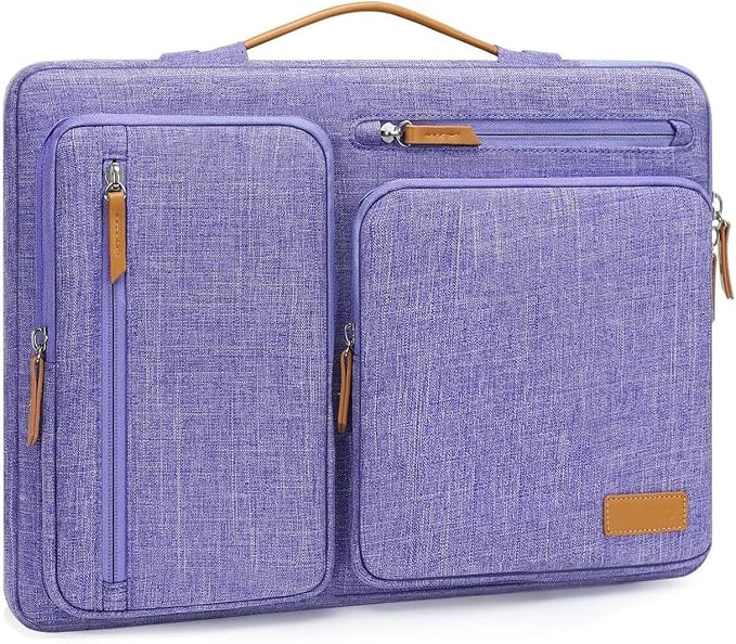 MOSISO 12.9 inch Tablet Sleeve Case for iPad Pro 13 M4 & iPad Air 13 M3 M2, iPad Pro 12.9 M2 M1 6/5th with Magic Keyboard&Smart Keyboard Folio, Side Open Carrying Bag with 4 Zipper Pockets, Purple