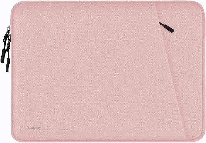 Laptop Sleeve Case 14 inch, Shockproof Protective Computer Cover with Accessories Pocket, Portable Laptop Bag Compatible for 14 inch MacBook Air/Pro, Dell, HP, Acer, Asus, Lenovo, Pink