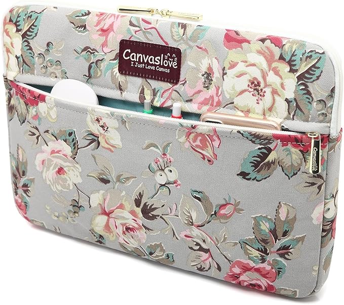 Laptop Sleeve Case Bag Cover with Pocket for MacBook Pro 16 and 16 inch HP Lenovo Dell ASUS Acer Notebook Computer (Grey Rose)