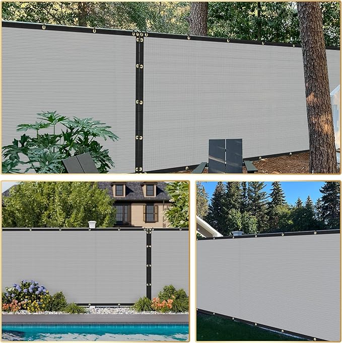 Privacy Fence Screen 6' x 293' Fencing Cover Heavy Duty Mesh Windscreen Cloth for Outdoor Garden Patio Backyard Chain Link Fence Gray