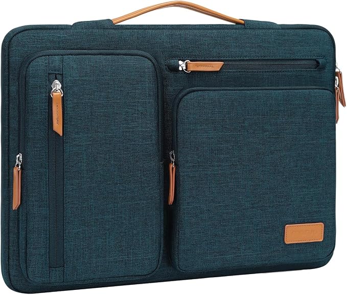 MOSISO 12.9 inch Tablet Sleeve Case for iPad Pro 13 M4 & iPad Air 13 M3 M2, iPad Pro 12.9 M2 M1 6/5th with Magic Keyboard&Smart Keyboard Folio, Side Open Carrying Bag with 4 Zipper Pockets, Teal Green