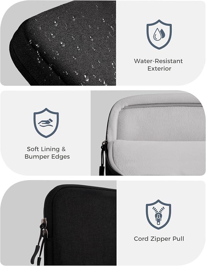 ProCase Laptop Sleeve for MacBook Neo 13 inch 2026 (Model A3404, A18 Pro), Protective Case with Soft Lining, Slim Travel Sleeve with Pocket for Accessories, Tailored for MacBook Neo 13” -Black