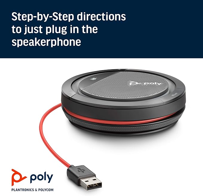 Poly - Calisto 3200 Wired Speakerphone (Plantronics) - Personal Portable Speakerphone for Conference Calls- USB-A Compatible - Connect to your PC/Mac - Works with Teams, Zoom & more