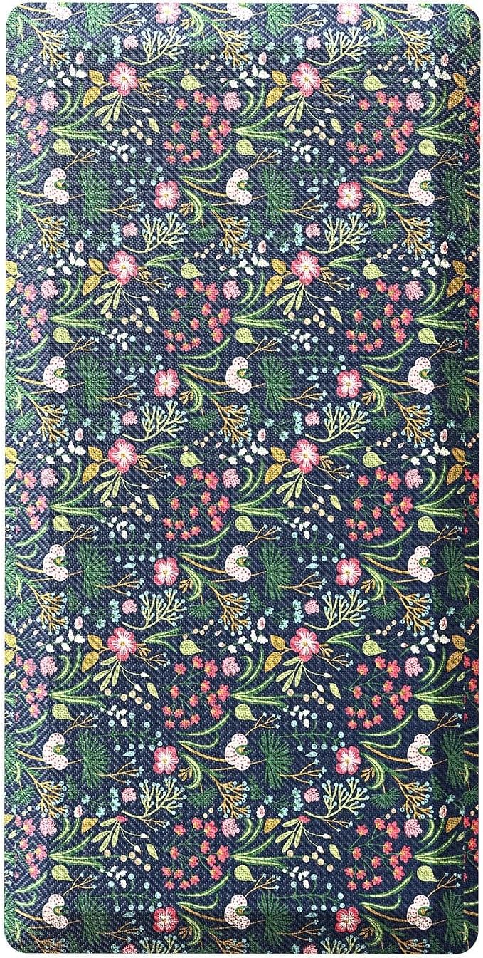 Ophanie Kitchen Mats for Floor, 3/4 inch Thick, 20x48 Anti Fatigue Cushioned Mat, Kitchen Rugs, Waterproof, Comfort Ergonomic Standing Mat for Office, Home, Sink, Blue Flower Non-Slip Ridged Bottom