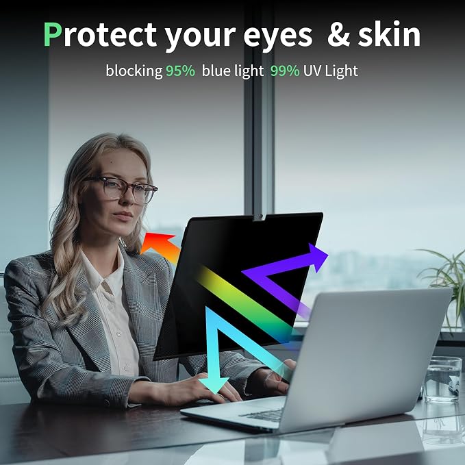 Privacy Screen for MacBook Pro 14 Inch M1/M2/M3/M4/M5(2021-2025)--A3434 A2918 A2992 A2442 A2779,Anti Blue Light Glare Filter Removable Computer Protector, Monitor Shield Laptop Film With Camera Cover
