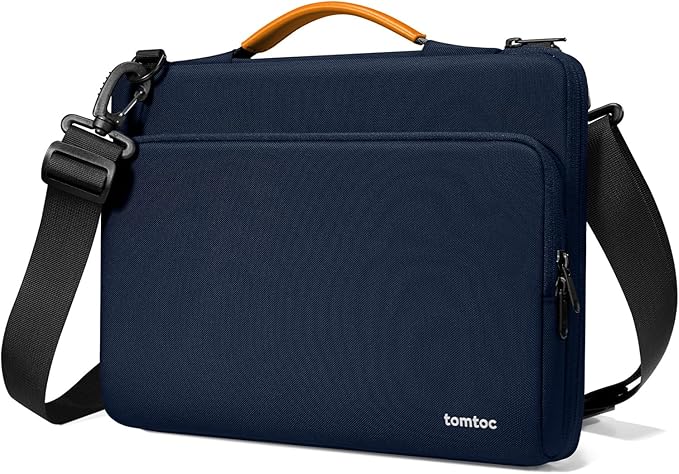 tomtoc 360 Protective Laptop Shoulder Bag for 15-inch 2026 MacBook Air M5 A3448, M4/M3/M2 A3241 A3114 A2941, 15" Dell XPS & Microsoft Surface Laptop 7/6/5, Water-Resistant Laptop Accessory Sleeve Case