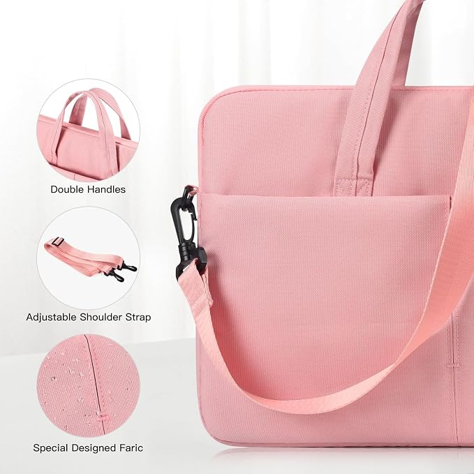 17.3 inch Laptop Sleeve Bag for HP Envy Pavilion 17/LG Gram/MSI/Dell Inspiron/Lenovo Thinkpad/ASUS/Acer Protective Computer Case Shoulder Bag, Pink