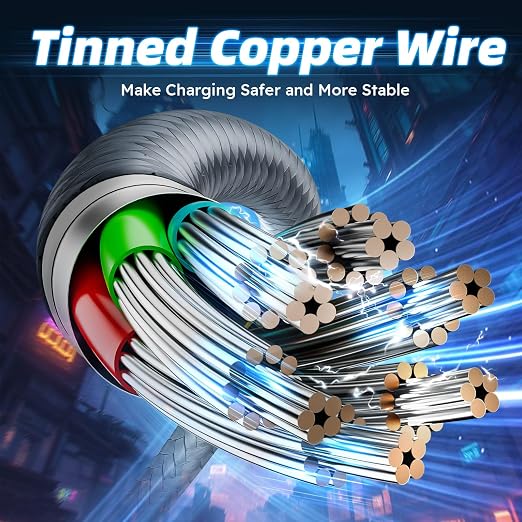 USB C to USB C Cable, Multi Charging Cable with 4 Type-C Connectors, 4 in 1 Charger Cord Type C, Multiple Charger Cord for iPhone 17/16/15, iPad,Galaxy S24/23, Switch, Power Bank, Tablets [5FT]