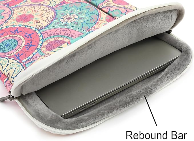 360° Protective 3 Pockets Laptop Sleeve Case Bag with Handle for MacBook Air 15 inch,MacBook Pro 16 inch and 15.6 inch Screen Laptop (Bandanna)