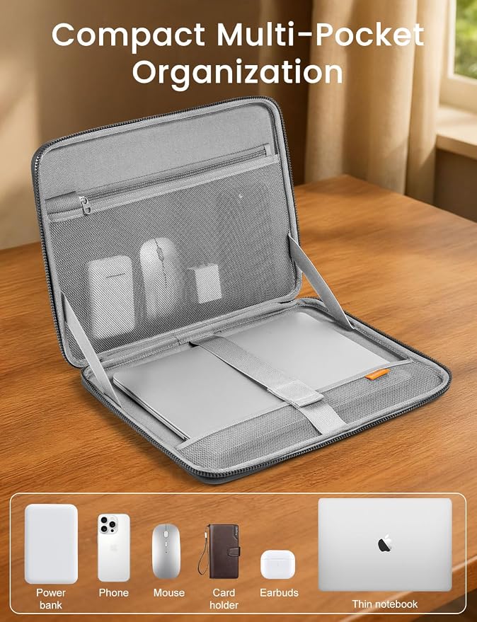 DOMISO 15.6 inch Laptop Sleeve, Shockproof and Waterproof EVA Protective Laptop Case, Laptop Sleeves for 16" MacBook Pro/Max M2 M1 2019-2023,15"-16" HP Dell Asus Laptop,Dell XPS 15, Dark Grey