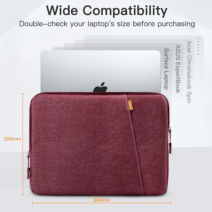 JETech Laptop Sleeve for 13-14Inch MacBook Neo (A18 Pro), MacBook Air/Pro (M1-M5) 2020-2026, 13-13.6 Inch Notebook, Waterproof Shock Resistant Bag Case with Accessory Pocket (Red)
