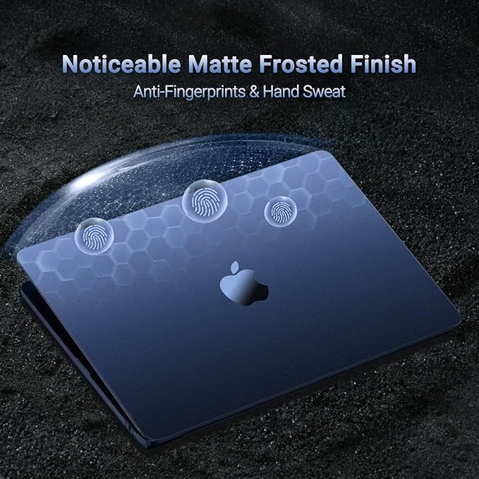 MOSISO for MacBook Air 15 inch Case M5 2026 M4 M3 M2 2025-2023 A3448 A3241 A3114 A2941, 4 in 1 Kit Seamlessly Closes Anti-Fingerprints Matte Hard Shell,Great for Business Travel Study, Midnight Clear
