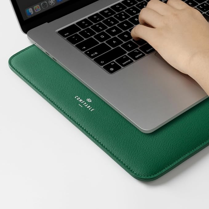 Comfyable Laptop Sleeve 14 Inch Precisely Compatible with MacBook Pro M5 M4 M3 M2 Pro/Max 2026-2021, Genuine Leather Cover Case, Leafy Green