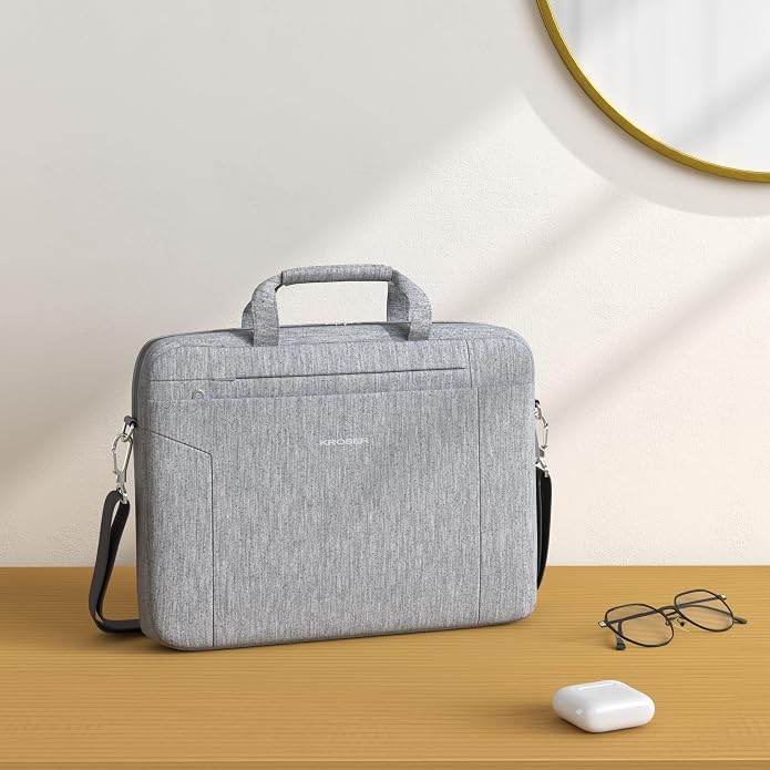 KROSER Laptop Bag 15.6 Inch Briefcase Shoulder Bag Water Repellent Laptop Bag Bussiness Carrying Handbag