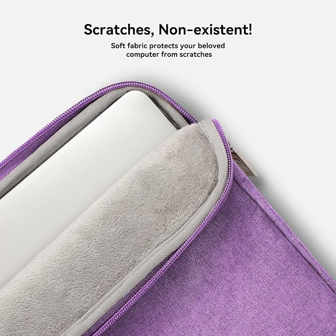 Voova Laptop Bag 15.6 Inch, Waterproof Computer Sleeve Carrying Case with Shoulder Straps & Handle Compatible with Macbook Air 15 M2/M3/M4, MacBook Pro 15/16, 15-16 Inch Hp Dell Lenovo Asus, Lavender