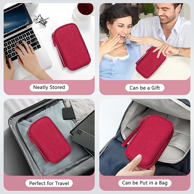 Skycase Electronic Organizer Travel Case - Waterproof Travel Cord Pouches for Organization, Cable Organizer, All-in-One Double Layers Storage Bag for Accessories, Charger, Cable
