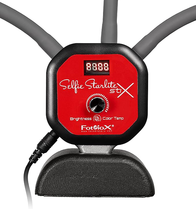 Fotodiox Selfie Starlite Stix TT Tabletop 125 Vlog Light Monitor Kit - Bi-Color Dimmable LED Wand Lights with 125cm Arms for Video Conferencing, Gaming, Makeup, YouTube, Live Streaming Video and More