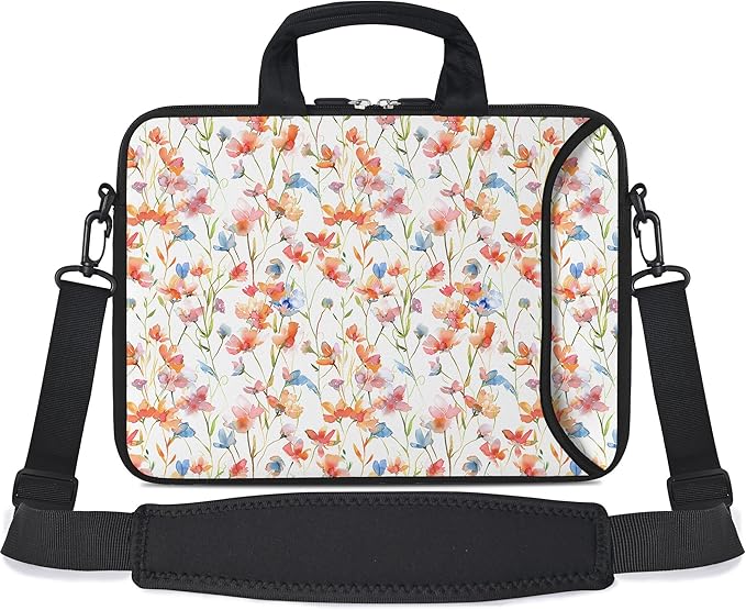 RICHEN 17 inch Laptop Shoulder Bag Carrying Case with Handle Fits 15.6/16/17/17.3/17.4 inch Laptop Notebook (Flowers1, 16-17.3 inch)