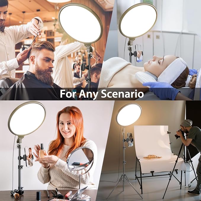 MACTREM 14in Large Ring Light with 71" Tripod Stand/Phone Clip,LCD Display 40W 6000K Full-Screen Selfie Ring Light for Live Stream, YouTube, TikTok, Video Recording, Makeup,Barber,Tattoo,Photography
