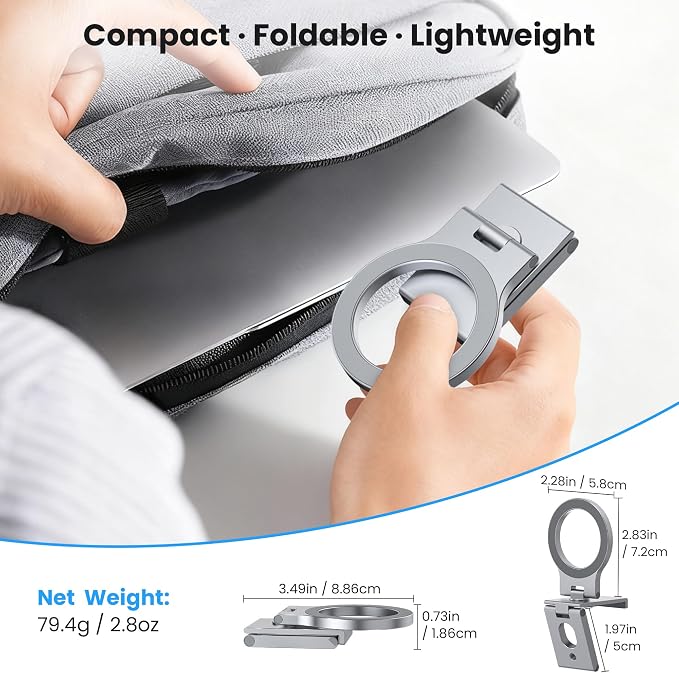 Itramax Continuity Camera Mount for iMac&Desktop Monitor,360° Adjustable iPhone Webcam Stand Holder with Metal Ring for MagSafe iPhone 17 17e/16/15/14/13/12/11/XR/XS,MacBook,Apple TV 4K,Studio Display