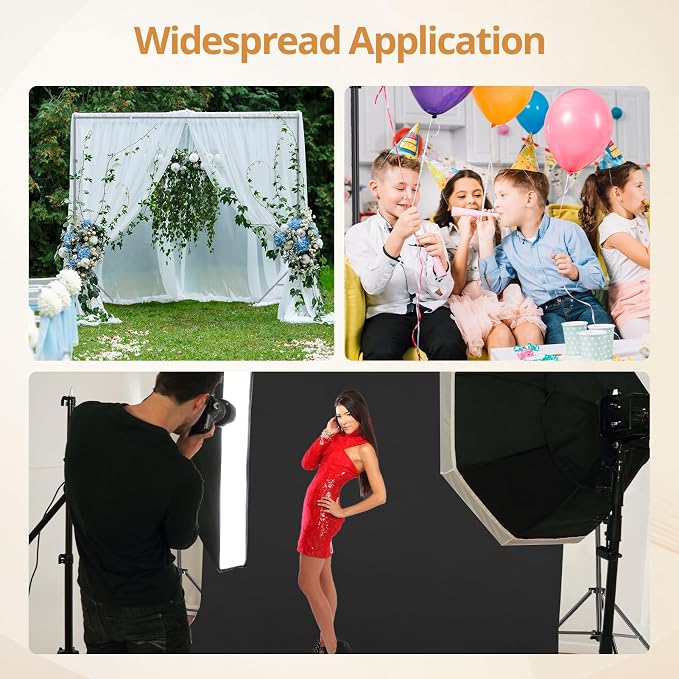 10×7FT Black Backdrop with Stand Kit, 6×9FT Black Screen Background with Photography Stand, 6 Clamps and Carrying Bag for Photo Shoot, Video Recording, Streaming, Decoration