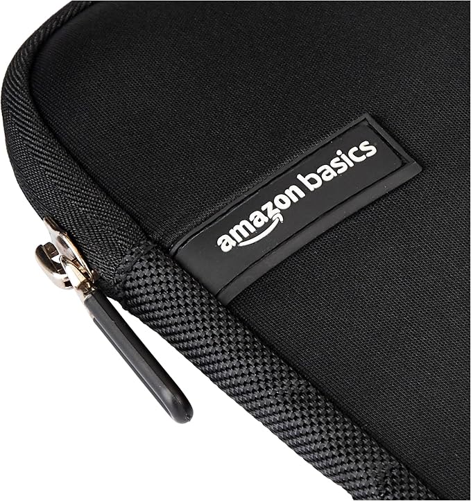 Amazon Basics 11.6 inch Laptop Sleeve, Protective Case with Zipper - Black