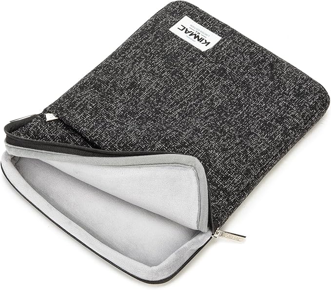 Kinmac 360° Protective Vertical Laptop Sleeve Case Cover Bag (Snow Black, 15 inch-15.6 inch)