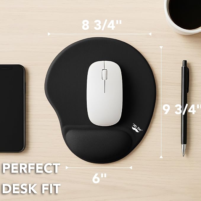 Mr. Pen- Ergonomic Mouse Pad with Wrist Rest, Breathable Fabric with Memory Foam Cushion, Non-Slip Rubber Base, Gel Mouse Pad with Wrist Support