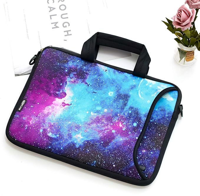 RICHEN 17 inch Laptop Shoulder Bag Carrying Case Computer PC Cover Pouch with Handle Fits 15.6/16/17/17.3/17.4 inch Laptop Notebook (16-17.3 inch, Galaxy)