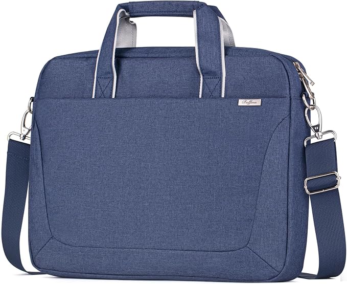 BAFFINA 17 17.3 Inch Laptop Shoulder Bag for Men Women,Waterproof Computer Carrying Case Messenger Bag with Strap for 17"-18" HP Dell,Laptop Briefcase for Office business Travel College School,Blue
