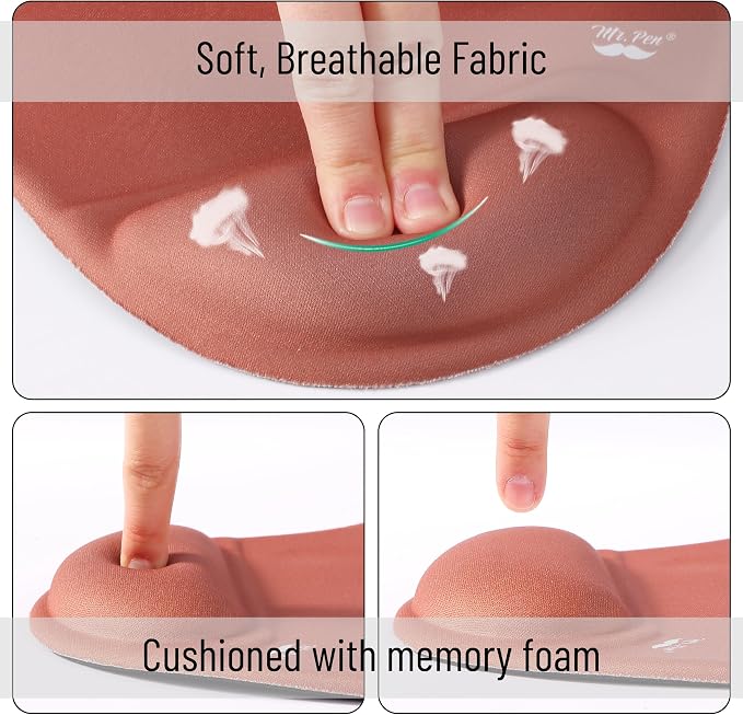 Mr. Pen- Ergonomic Mouse Pad with Wrist Rest, Breathable Fabric with Memory Foam Cushion, Non-Slip Rubber Base, Gel Mouse Pad with Wrist Support