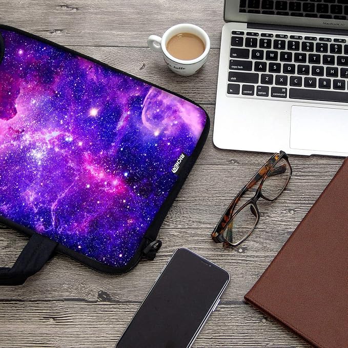 RICHEN 17 inch Laptop Shoulder Bag Carrying Case with Handle Fits 15.6/16/17/17.3/17.4 inch Laptop Notebook (16-17.3 inch, Purple Galaxy)